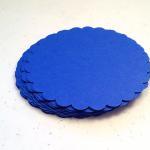 25 Blueberry Blue Scalloped Circles 3.5 Inches