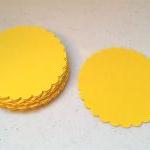Bright Yellow Scalloped Circles 3.5 Inches Set Of..